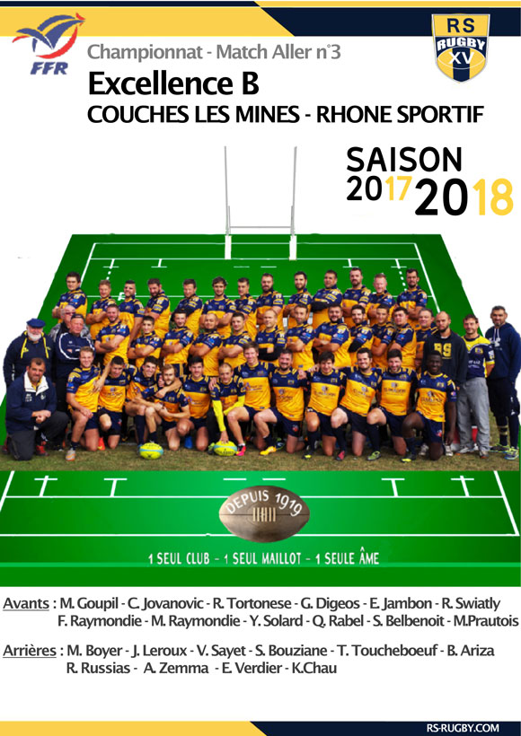 Excellence B - Rhone sportif Rugby - match allé 3