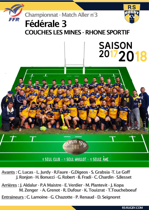 fédérale 3 - Rhone sportif Rugby - match allée 3