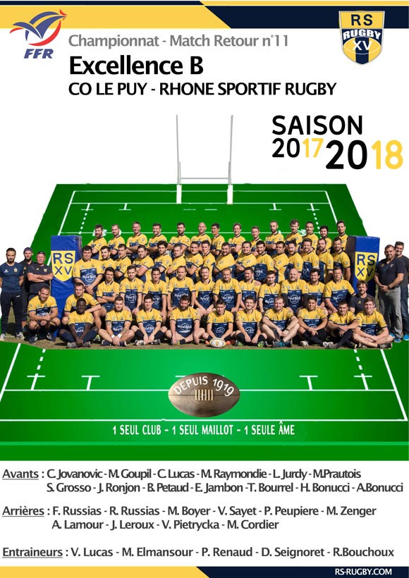 Rugby Lyon Club Rhone Sportif LePuy équipe B