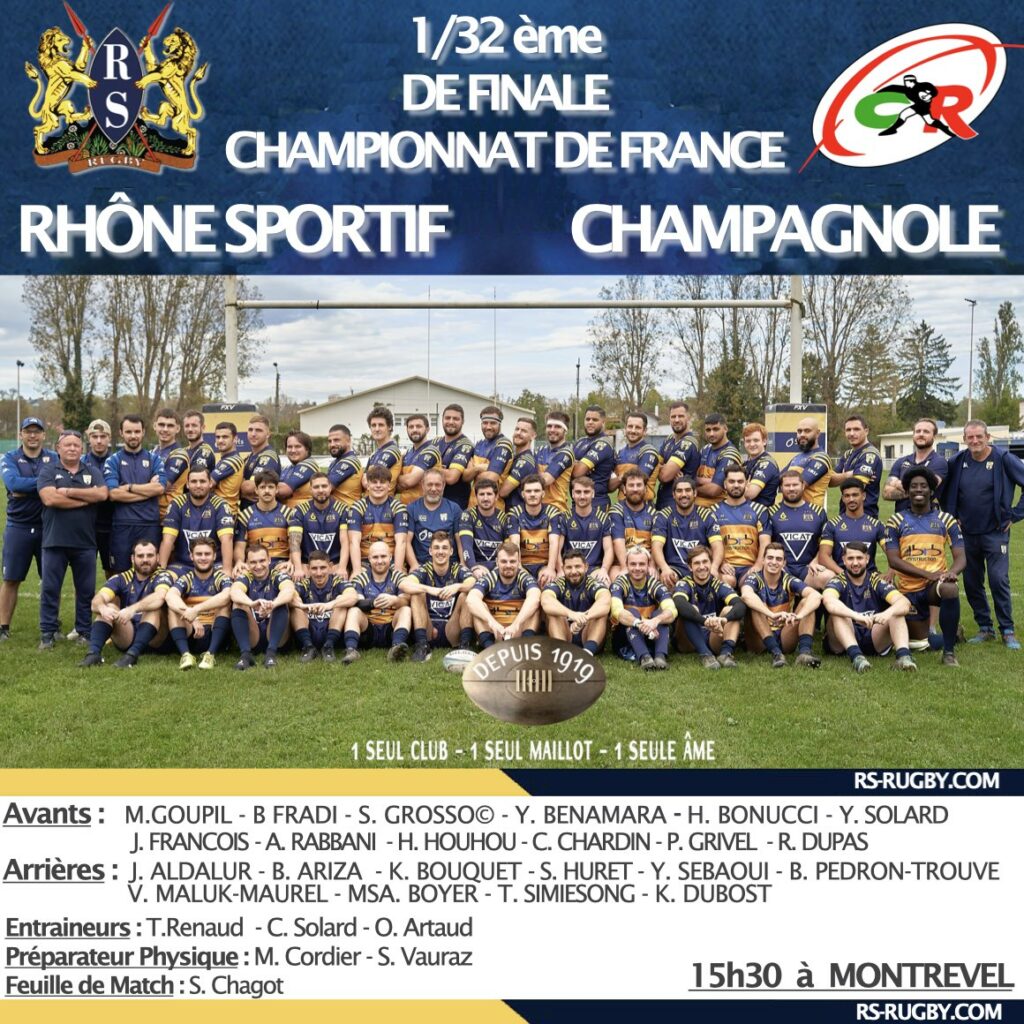 Championnat de France Club Rugby Lyon Villeurbanne equipe UNE
