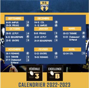 Calendrier club de rugby LYON